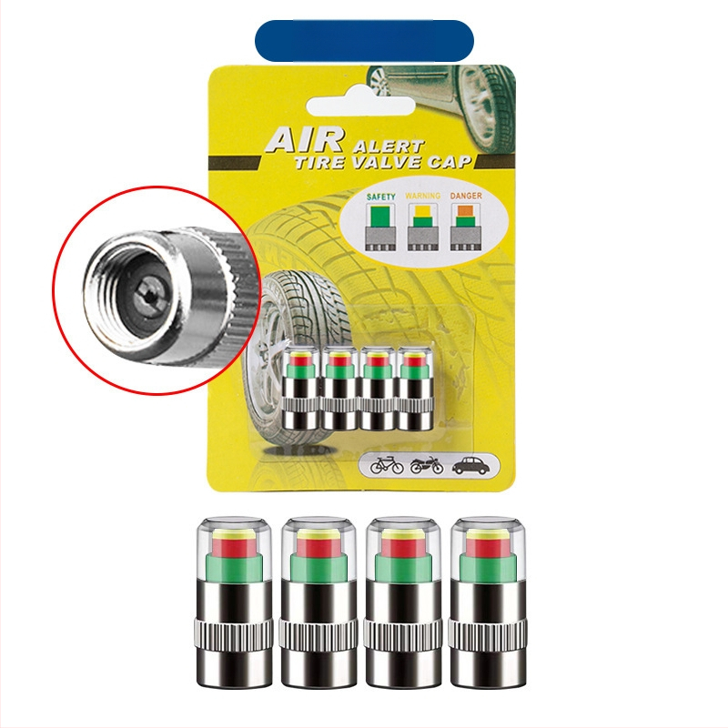 Riepu spiediena brīdinājuma vāciņš – 4 gab., 2,4 BAR vara kodols, materiāls: plastmasas kodols + vara kodols