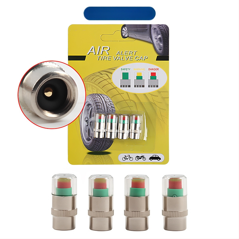 Riepu spiediena brīdinājuma vāciņš – 4 gab., 2,4 BAR vara kodols, materiāls: plastmasas kodols + vara kodols