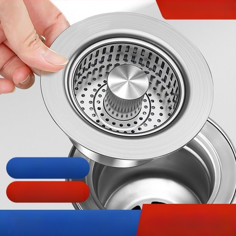 Stlačovací typ kuchynského drezu s filtrom z nehrdzavejúcej ocele 304, s pružinovým jadrom