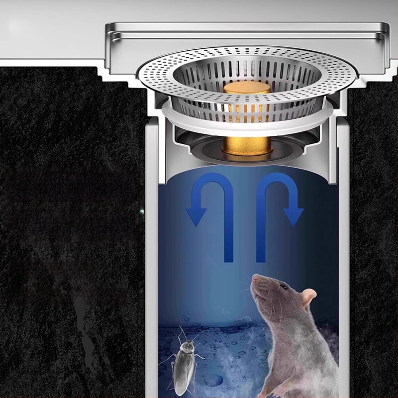 Drenážny zátka pre drez s filtrom proti zápachu — 304 nerezová oceľ, Model A, Jedno balenie, Yu Shu Exploration