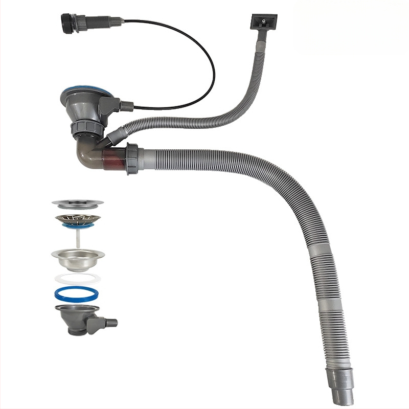 Köögivalamu tõmmatav äravool, roostevabast terasest, D01 mudel, S-kujuline, kaasaegne minimalistlik stiil