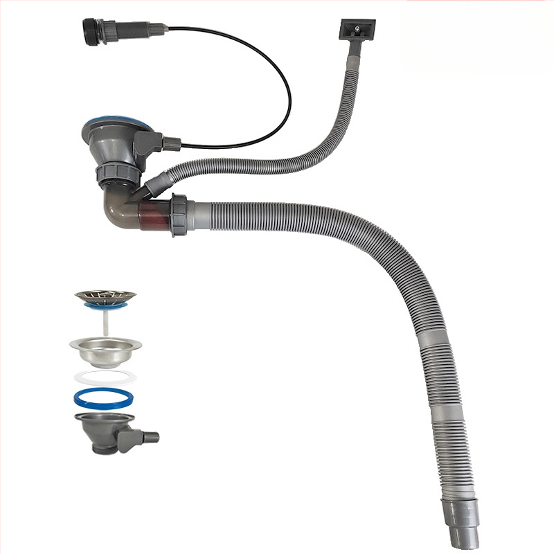 Köögivalamu tõmmatav äravool, roostevabast terasest, D01 mudel, S-kujuline, kaasaegne minimalistlik stiil