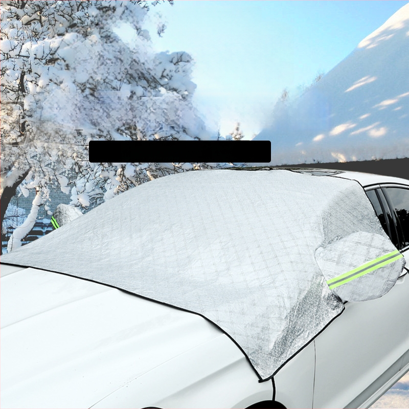 Automobilio priekinio stiklo sniego dangtis, antišalčiai, aliuminio folija, universalus pritaikymas, dirželio tvirtinimas