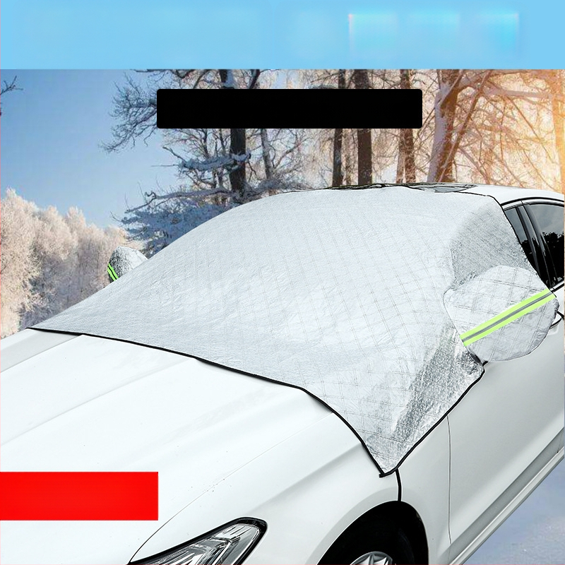 Automobilio priekinio stiklo sniego dangtis, antišalčiai, aliuminio folija, universalus pritaikymas, dirželio tvirtinimas