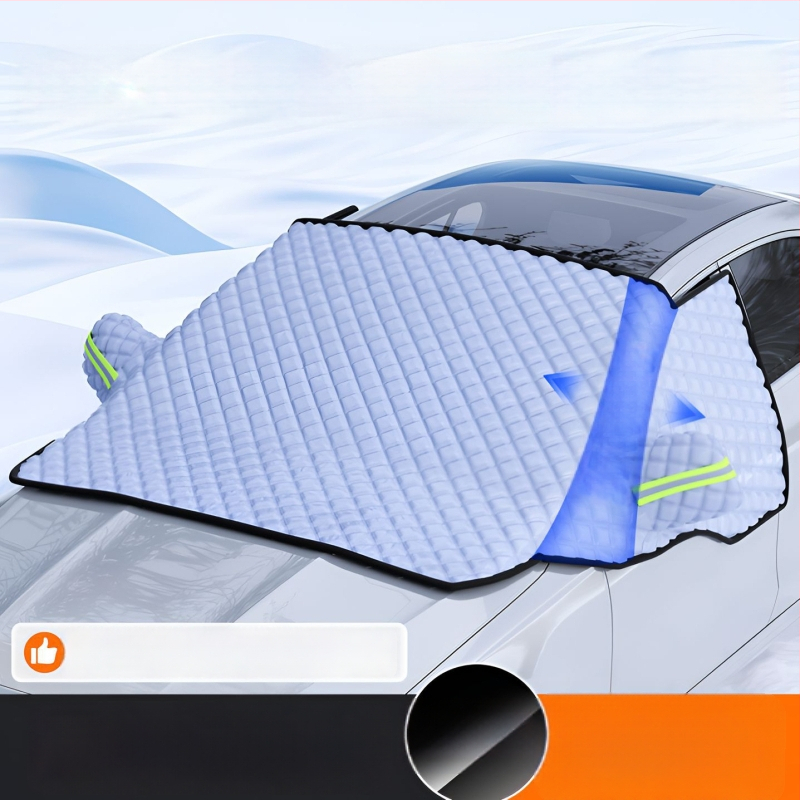 Priekinio stiklo sniego uždanga automobiliui - PE medžiaga, įmontuotas montavimas, universalus suderinamumas, žieminis dangtis