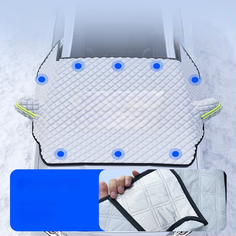 Priekinio stiklo sniego uždanga automobiliui - PE medžiaga, įmontuotas montavimas, universalus suderinamumas, žieminis dangtis