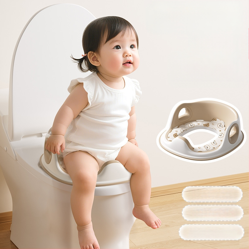 Vaikų klozeto sėdynė su rankenėlėmis, standartiniam klozetui, PP medžiaga, tinka amžiaus grupėms 0–6 mėn, 6–12 mėn, 1–3 m, 3–6 m