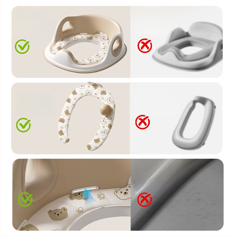 Vaikų klozeto sėdynė su rankenėlėmis, standartiniam klozetui, PP medžiaga, tinka amžiaus grupėms 0–6 mėn, 6–12 mėn, 1–3 m, 3–6 m