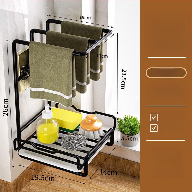 Metalinė sieninė indų džiovykla virtuvėje – be gręžimo, judama, daugiafunkcinė su nusausinimu ir šoniniu laikymu