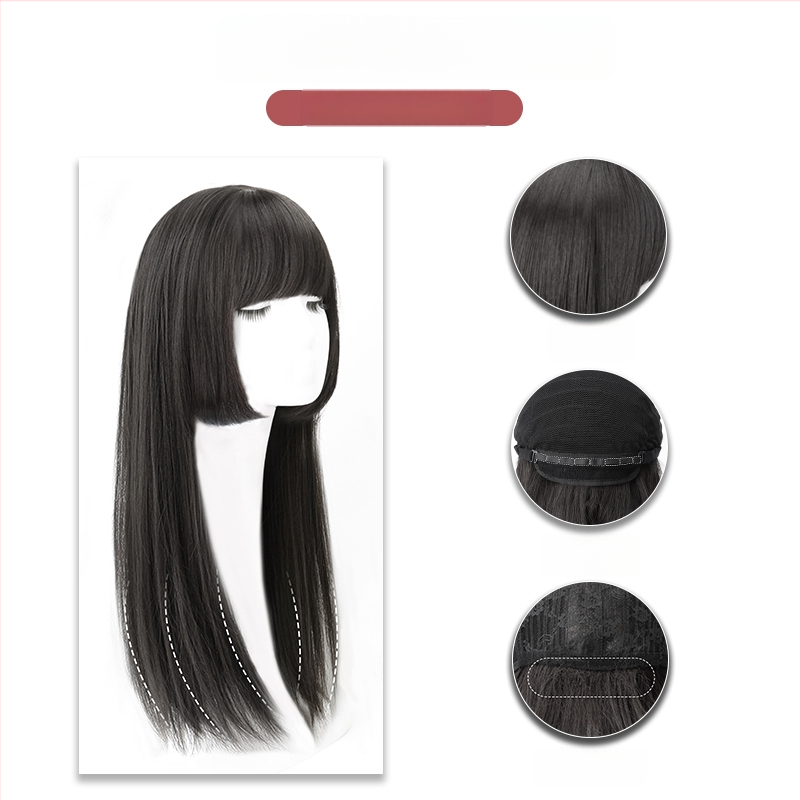 Cosplay parochňa, prirodzený a realistický vzhľad, plná parochňa s ofinou, štýl princess-cut, vlákna odolné voči teplu, nie je možné farbiť vysokou teplotou