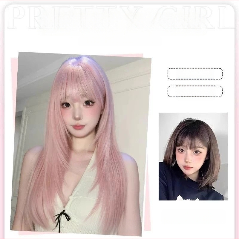 Parochňa – Dlhé rovné vlasy s ofinou, vlákna s vysokou teplotou, mechanická technológia výroby, nie je farbená ani chemicky upravená