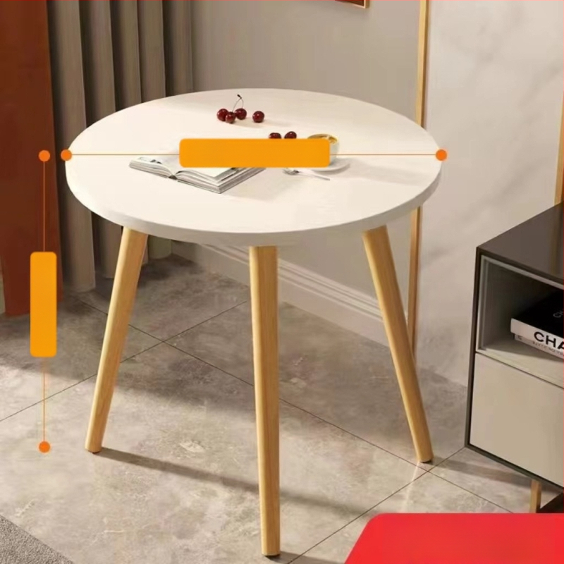 Apvalus kavos staliukas namų naudojimui, modelis 020, lengvas prabangos stilius, sulankstomas, medinis rėmas ir viršus iš tankios plokštės