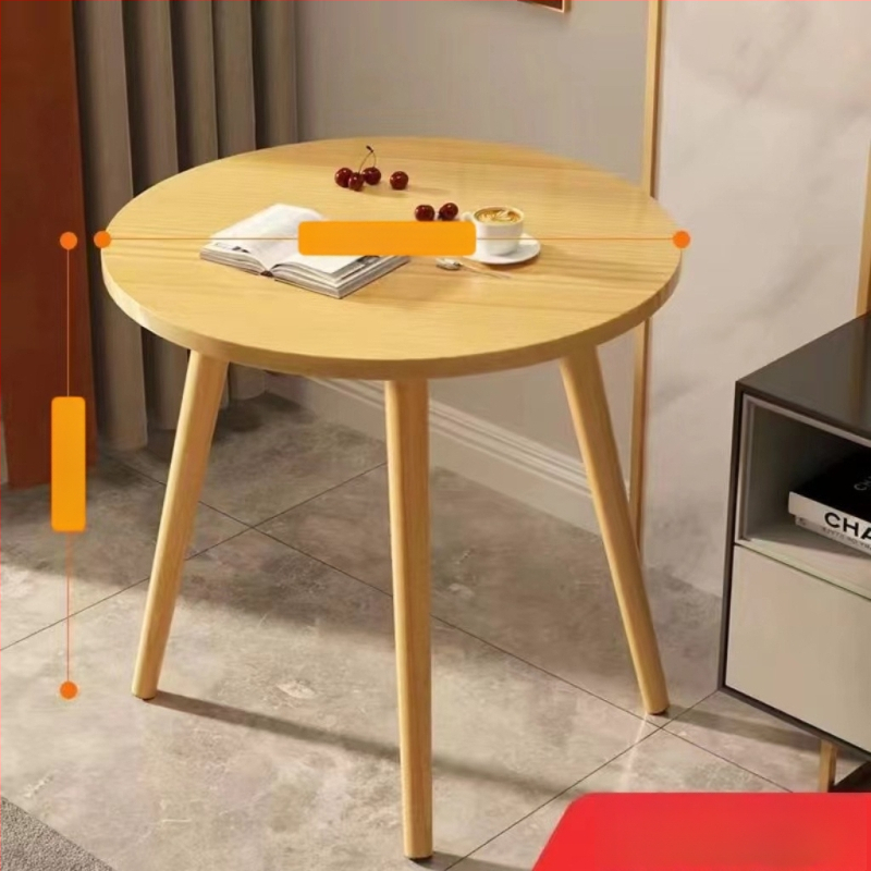 Apvalus kavos staliukas namų naudojimui, modelis 020, lengvas prabangos stilius, sulankstomas, medinis rėmas ir viršus iš tankios plokštės