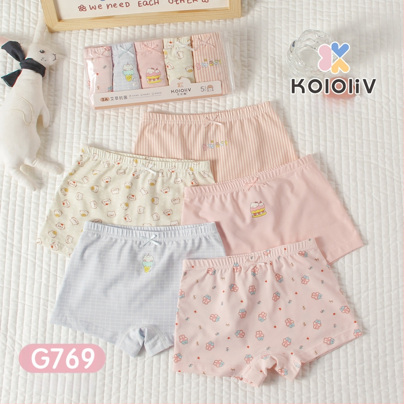 Mergaitėms skirti antibakteriniai medvilniniai bokseriai kelnaitės, 100% medvilnė, klasė A, su spauda, vaikams nuo 8 metų.