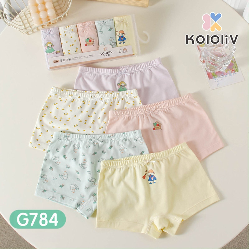 Mergaitėms skirti antibakteriniai medvilniniai bokseriai kelnaitės, 100% medvilnė, klasė A, su spauda, vaikams nuo 8 metų.