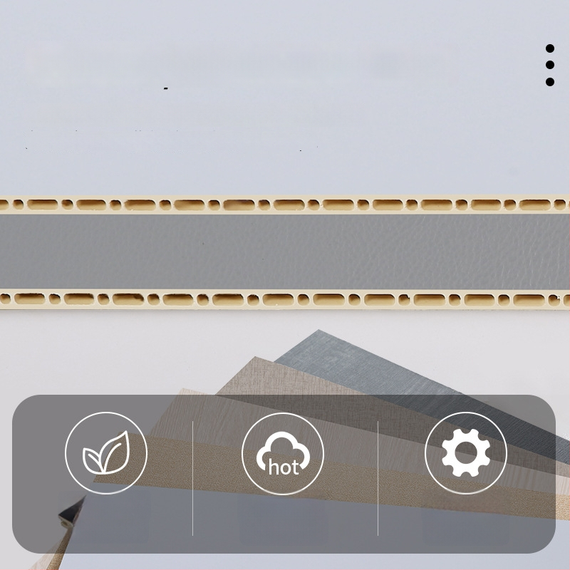 Sienos plokštė su sklandžiu užraktu, PVC su kalcio priedu, stipri garso izoliacija, šilumos laidumas 0.23 W/mK, modelis Seamless Locking Plate