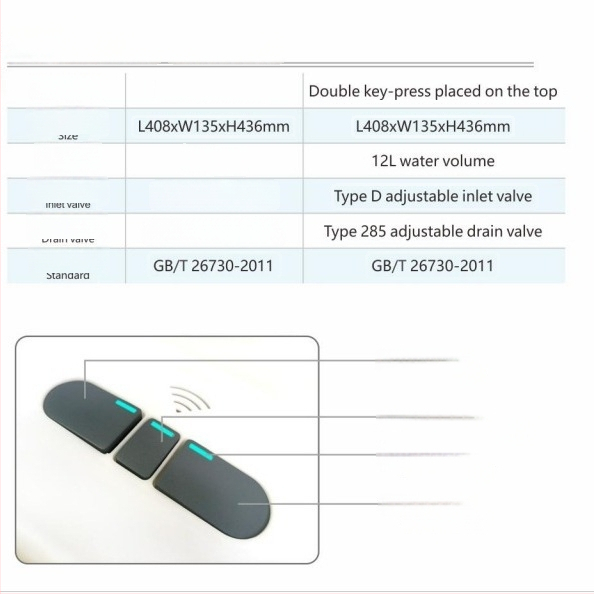 Klekto klozete bakelis, PP medžiaga, 12 L reguliuojamas plovimas, rankinis valdymas, gruntinis drenažas