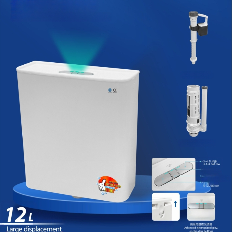 Klekto klozete bakelis, PP medžiaga, 12 L reguliuojamas plovimas, rankinis valdymas, gruntinis drenažas