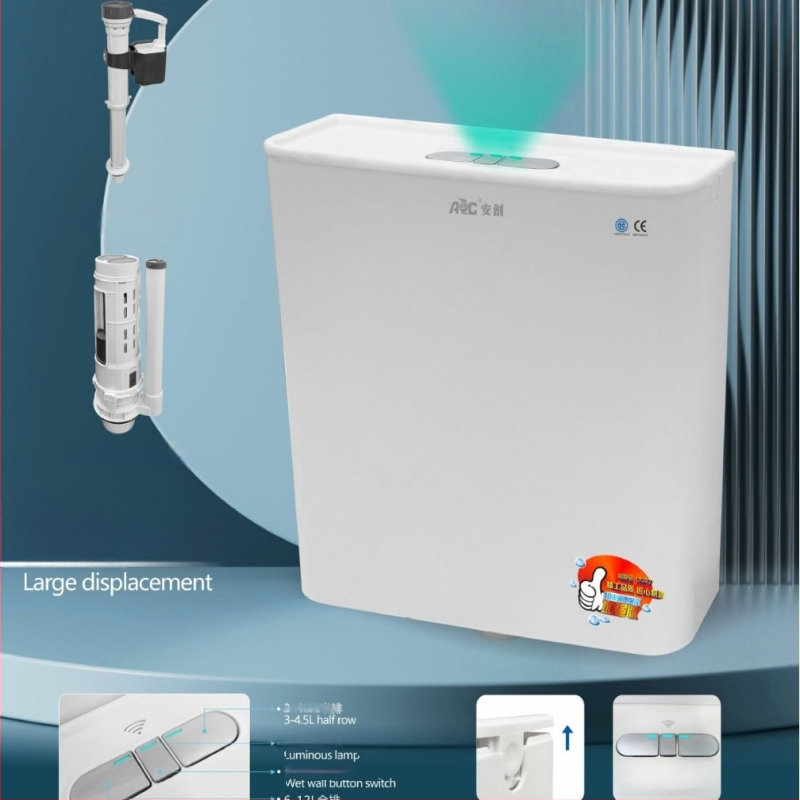 Klekto klozete bakelis, PP medžiaga, 12 L reguliuojamas plovimas, rankinis valdymas, gruntinis drenažas