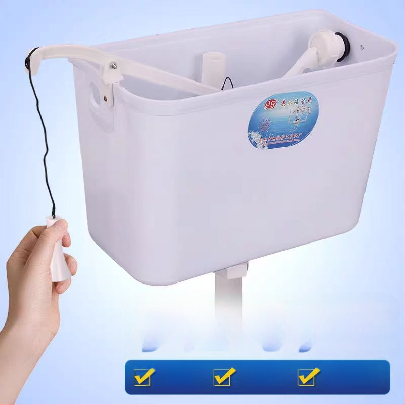 Rankinis plovimo bakelis squat tipo tualetėms — PP medžiaga, rankinis paspaudimo valdymas, gruntinis drenažas, 3/6 L talpa