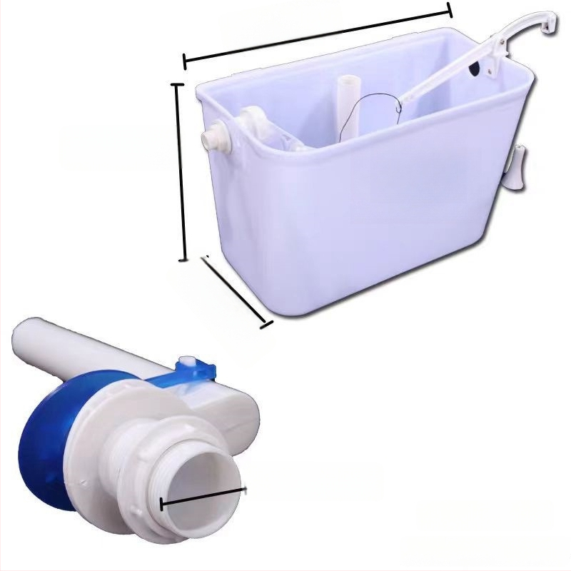 Rankinis plovimo bakelis squat tipo tualetėms — PP medžiaga, rankinis paspaudimo valdymas, gruntinis drenažas, 3/6 L talpa