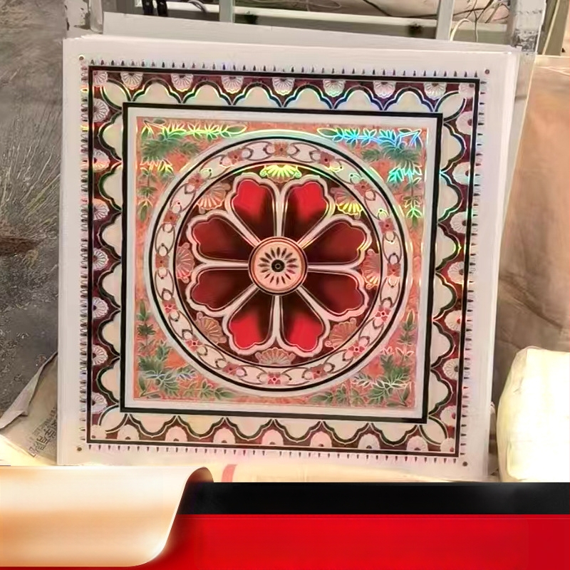 PVC štvorcový stropný panel, samoinštalačný, laminovaný povrch, 7 mm hrúbka, vodeodolný a ohňovzdorný