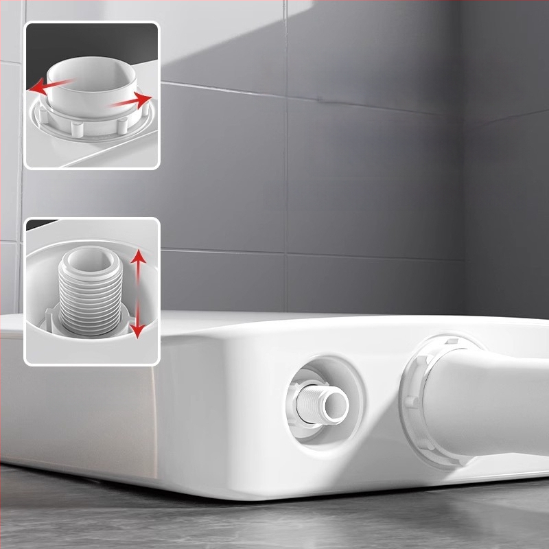 Sieninis vandens rezervuaras klozetui čiupti — PP medžiaga, 4–7 L plovimas, rankinis plovimo valdymas, grindų nuvedimas, modelis EP02103