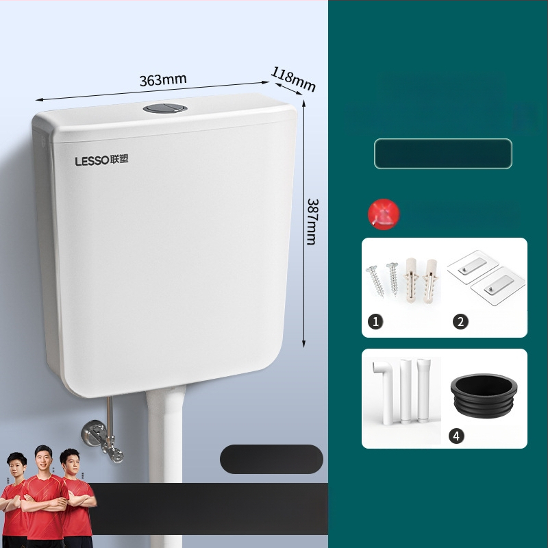 Sieninis vandens rezervuaras klozetui čiupti — PP medžiaga, 4–7 L plovimas, rankinis plovimo valdymas, grindų nuvedimas, modelis EP02103