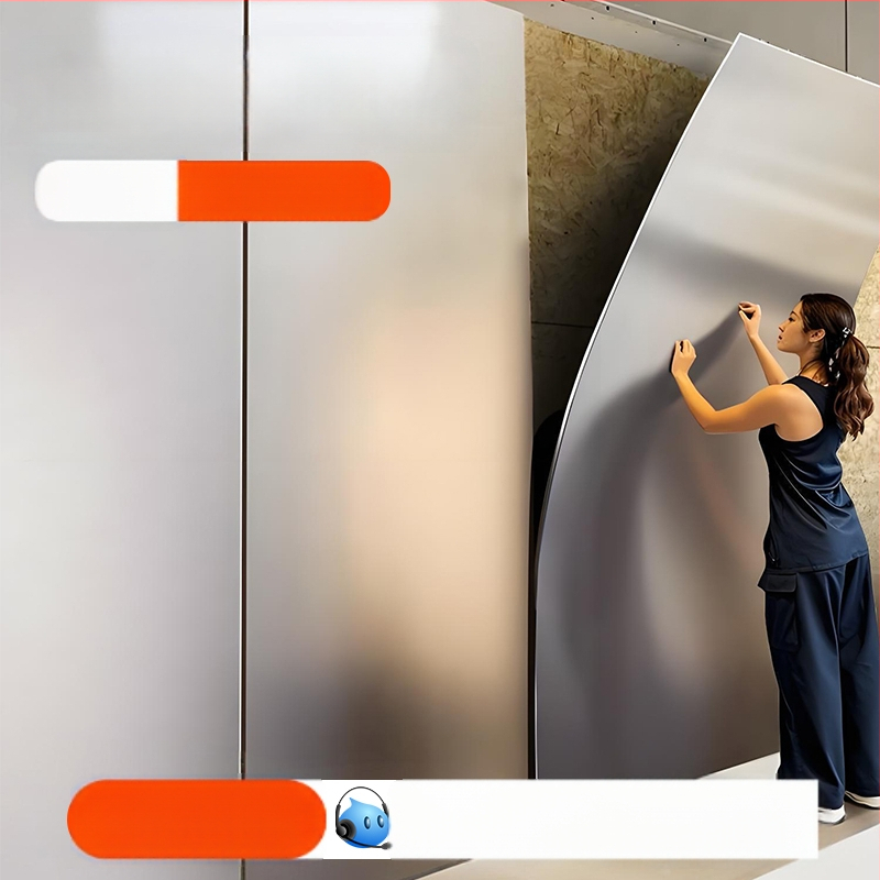 Metalinė furniūro plokštė su bambuko anglies pluoštu ir veidrodiniu paviršiumi; bešluoksnis sienų ir lubų panelis; storis 5 mm arba 8 mm