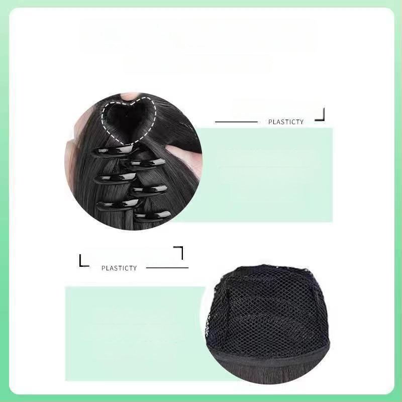 Klipsiga parukas sabaga Baiyao bränd, Grip mudel – veidi lokkis pikk sabaparukas, kõrge temperatuuriga kiud, töötlemise mehhanism