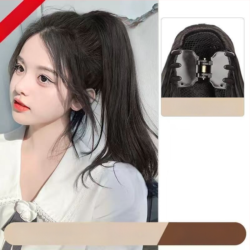 Klipsiga parukas sabaga Baiyao bränd, Grip mudel – veidi lokkis pikk sabaparukas, kõrge temperatuuriga kiud, töötlemise mehhanism