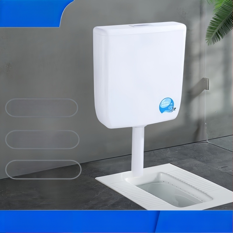 Squat WC plovimo bakelis komplektas, rankinis išplovimo reguliavimas, 4 L talpa, PP medžiaga, sieninis montavimas