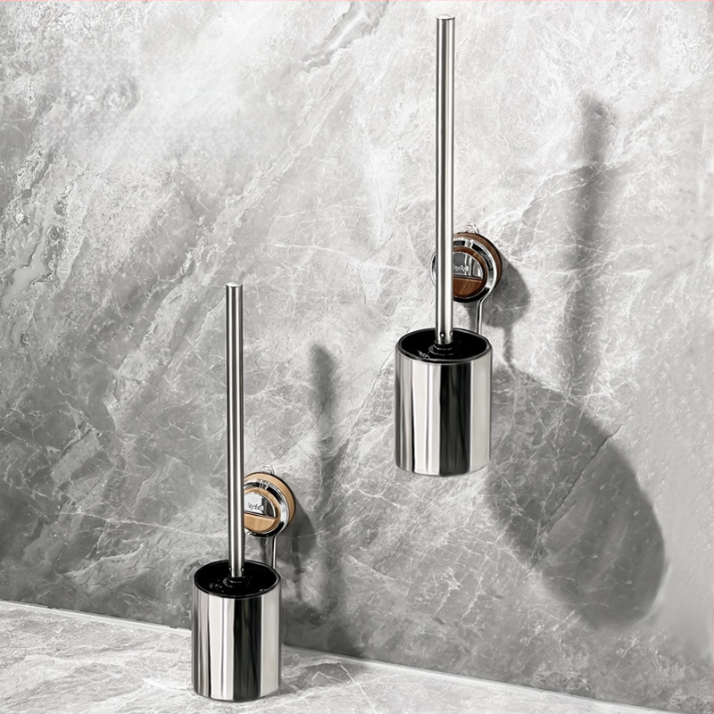 Roostevabast terasest WC-hari komplekt seinakinnitusega vaakumklambriga ja pikk käepide (0.3 kg)