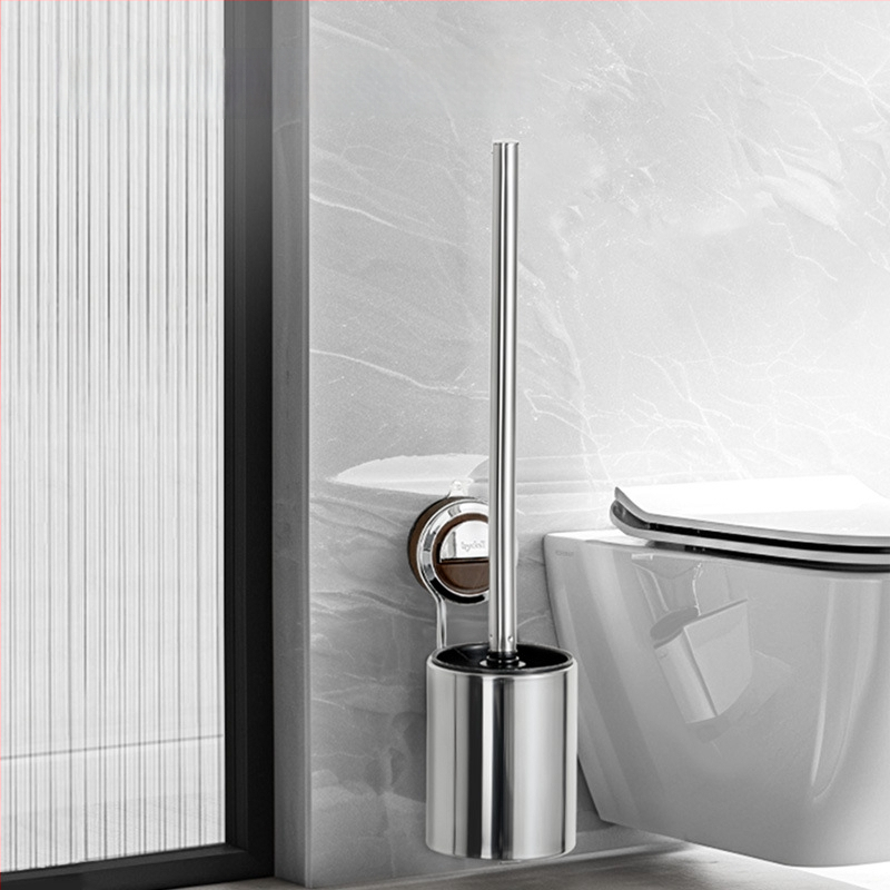 Roostevabast terasest WC-hari komplekt seinakinnitusega vaakumklambriga ja pikk käepide (0.3 kg)