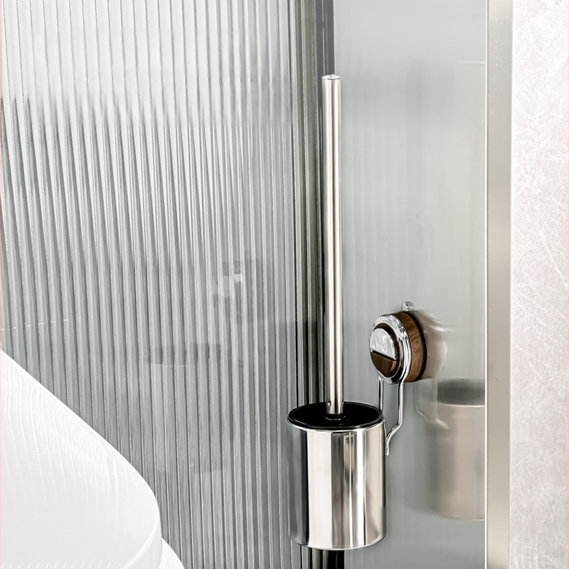 Roostevabast terasest WC-hari komplekt seinakinnitusega vaakumklambriga ja pikk käepide (0.3 kg)