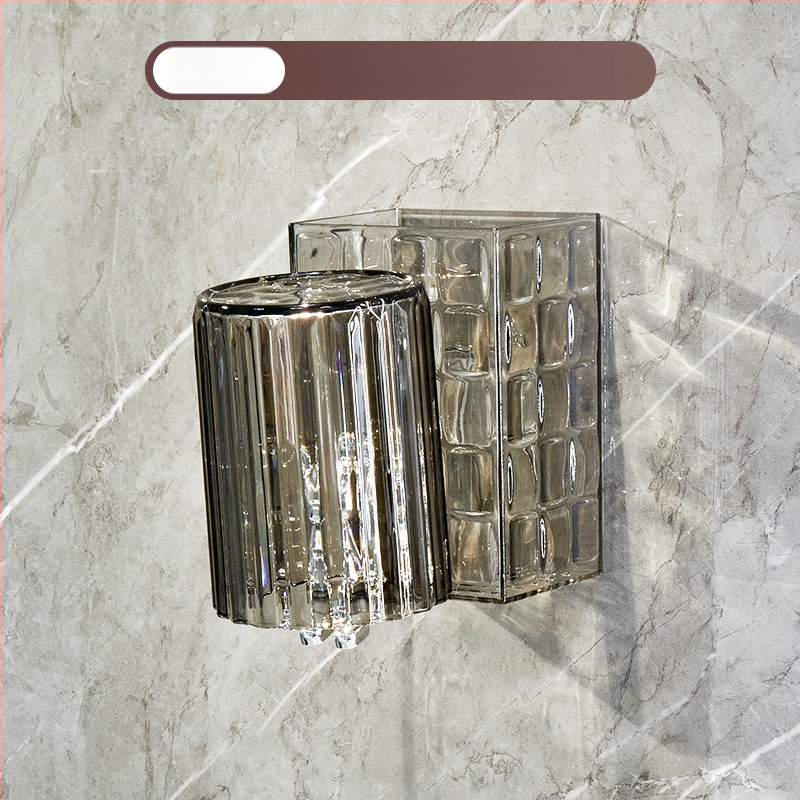 Plastikinis sieninis dantų šepetėlių laikiklis, be gręžimo, skirtas dantų šepetėliams ir dantų pastai