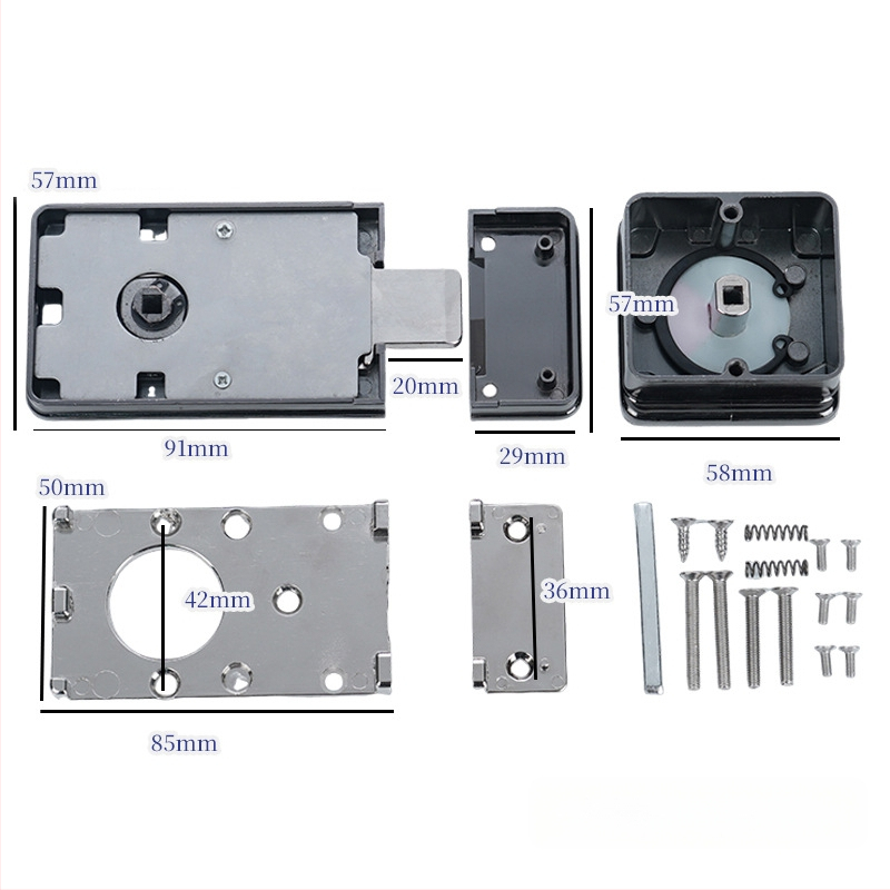 Nerūdijančio plieno durų spyna viešosios tualeto pertvarai su indikatoriumi – dviejų dalių rinkinys, Suoweigu, modernus minimalistinis stilius