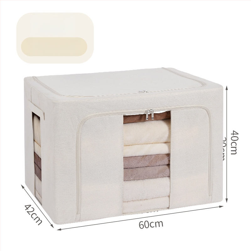 Kokkupandatav hoiukarp puuvillase ja linasekangaga terasraamiga, pestav, kaasaskantav, mitmekülgne