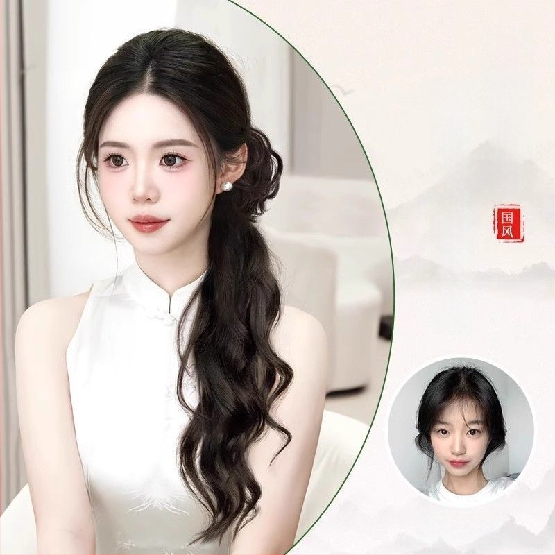 Parukas ar zemu astiņu – karstumizturīgs vads, ei sobi karstajam krāsošanai, sobib iga naha toonile ja näokuju, model: Wig ponytail