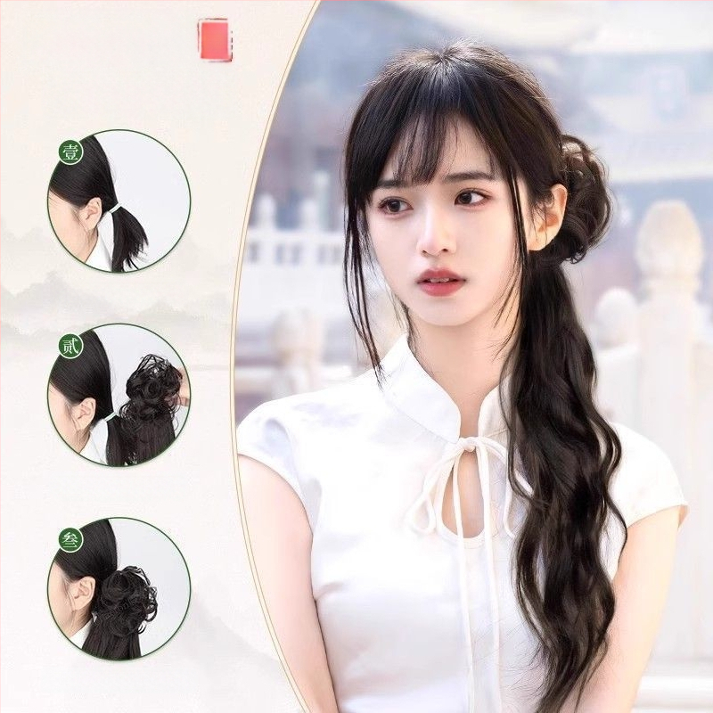 Parukas ar zemu astiņu – karstumizturīgs vads, ei sobi karstajam krāsošanai, sobib iga naha toonile ja näokuju, model: Wig ponytail