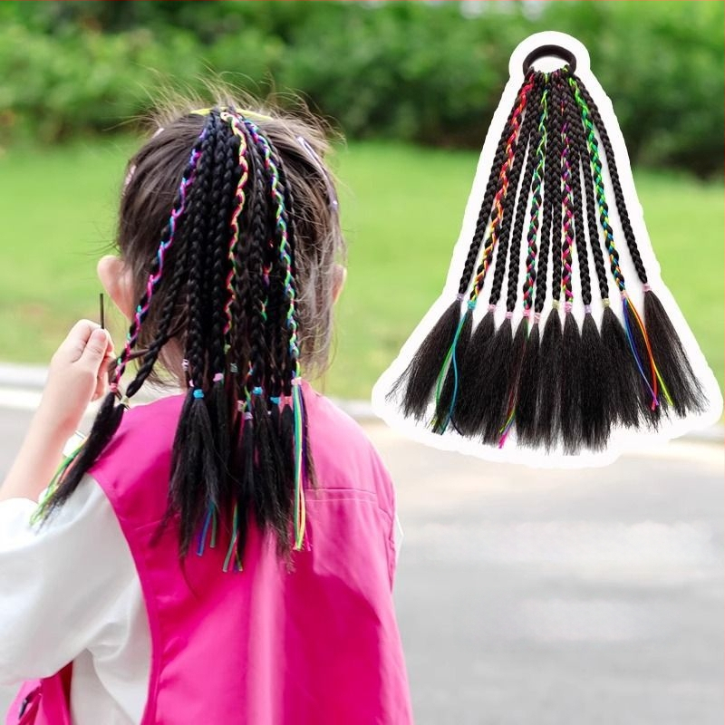 Laste parukas ar asti, käsitsi kootud, kuumakindel siid