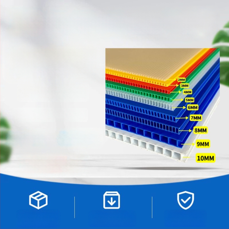 PP tušia gofruota plokštelė su galine plokštele, polipropileno medžiaga, pakavimui