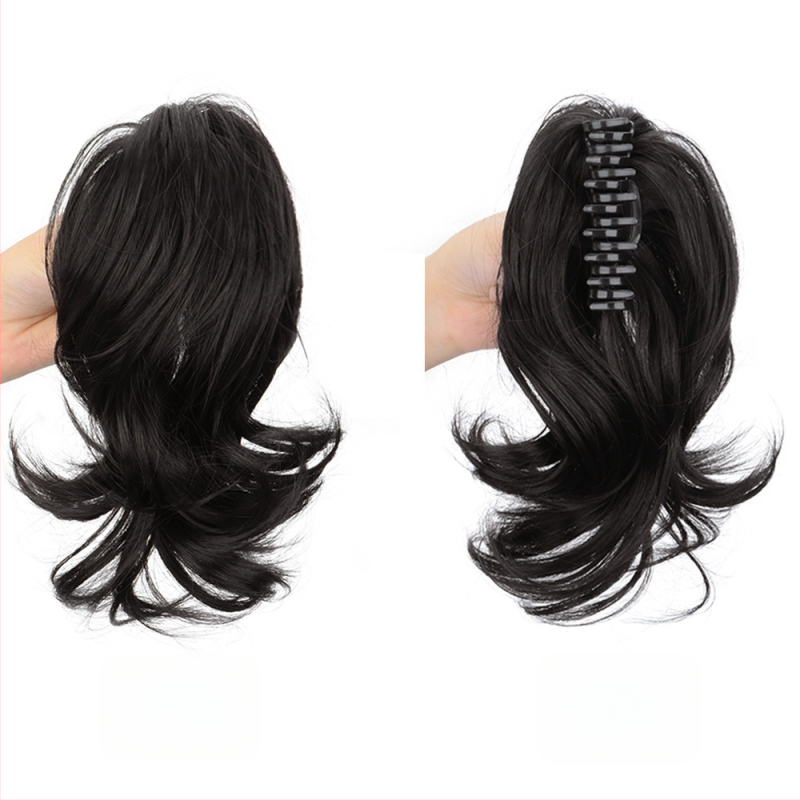 Parukas klipsiga, mermaid lokid, pool-üles tõstetud stiil, kuumuskindel sünteetiline juuksehooldus PY103