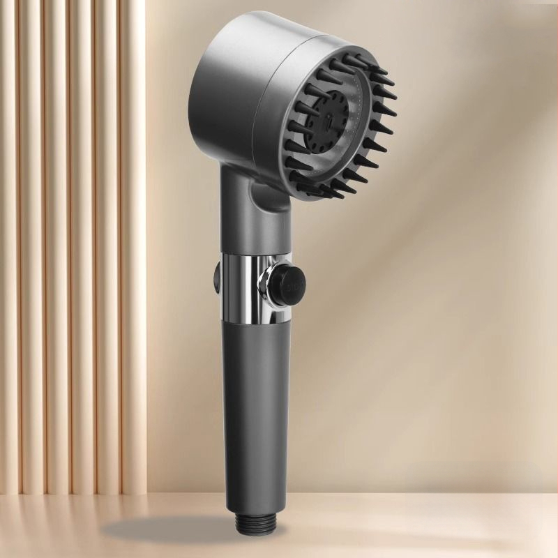 Kaasaskantav duššipea 3 režiimiga, suurendatud rõhk, ABS ümmargune korpus, silikoonmassaaži harja