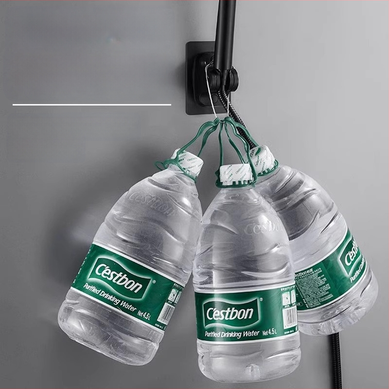 Držiak na sprchovú hlavu bez vŕtania, prísavné upevnenie na stenu, ABS materiál, moderný minimalistický štýl, jednoúrovňový kúpeľňový regál