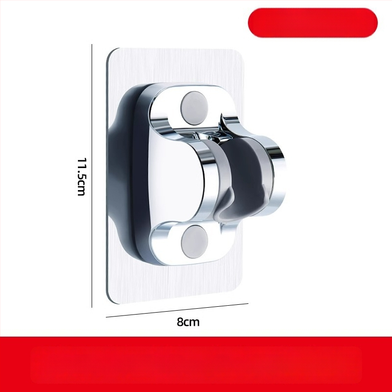 Držiak na sprchovú hlavu bez vŕtania, prísavné upevnenie na stenu, ABS materiál, moderný minimalistický štýl, jednoúrovňový kúpeľňový regál