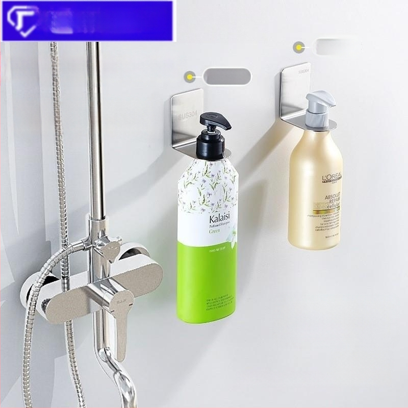 Dušo butelių laikiklis su rankiniu dozatoriumi, 304 nerūdijančio plieno, montavimas be gręžimo, butelių laikiklis su didelio arba mažo skyles atidarymu, poliruotas paviršius, svoris 300 g