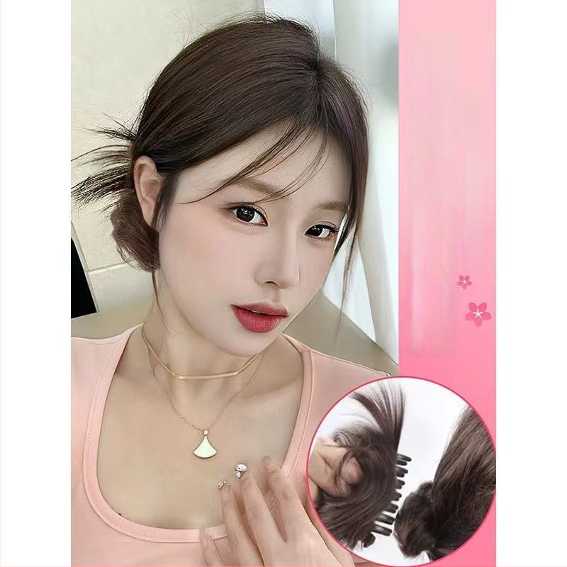 Naisepa parukas ponnytail stiiliga, realistlikud juuksed, külgnurk ja loomulik updo, kõrge temperatuuriga traat, mehhanism, värvimine või perm pole lubatud