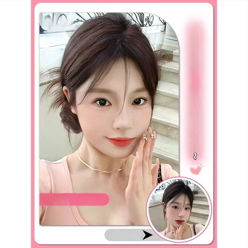 Naisepa parukas ponnytail stiiliga, realistlikud juuksed, külgnurk ja loomulik updo, kõrge temperatuuriga traat, mehhanism, värvimine või perm pole lubatud