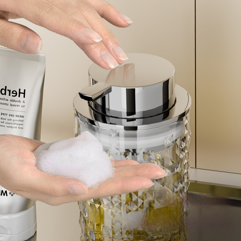 Time Machine putojantis rankų plovimo indas – PET, šviesiai prabangos stilius, dozavimas paspaudimu, poliruotas paviršius